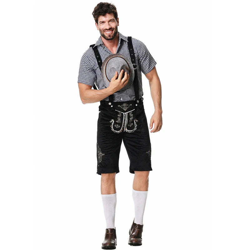 Revalki Albert - Traje tradicional único para hombres con delantal y blusa