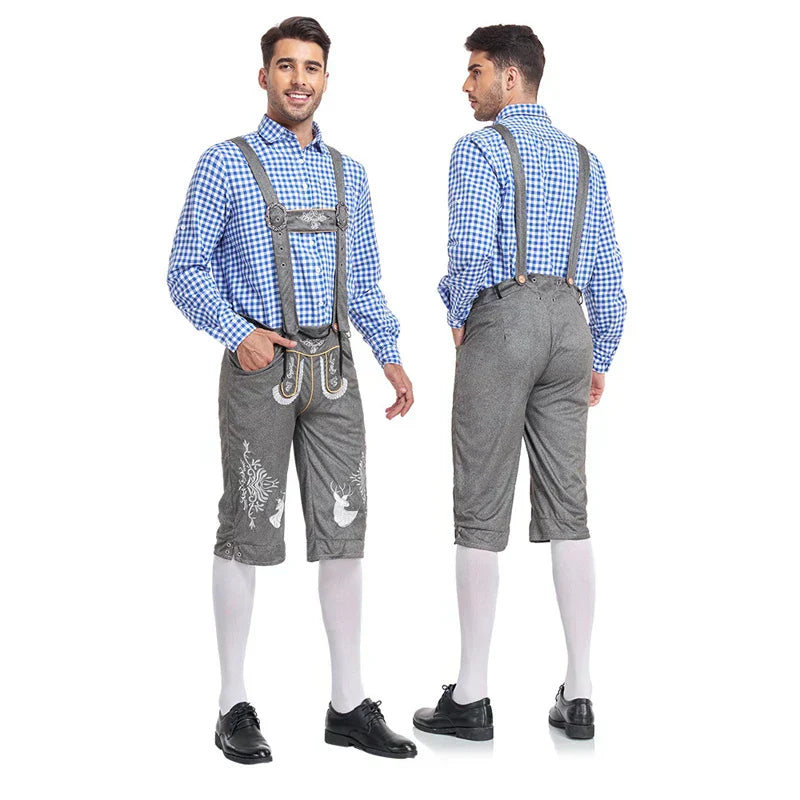Revalki Albert - Traje tradicional único para hombres con delantal y blusa