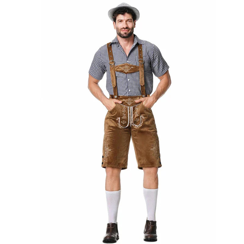 Revalki Albert - Traje tradicional único para hombres con delantal y blusa