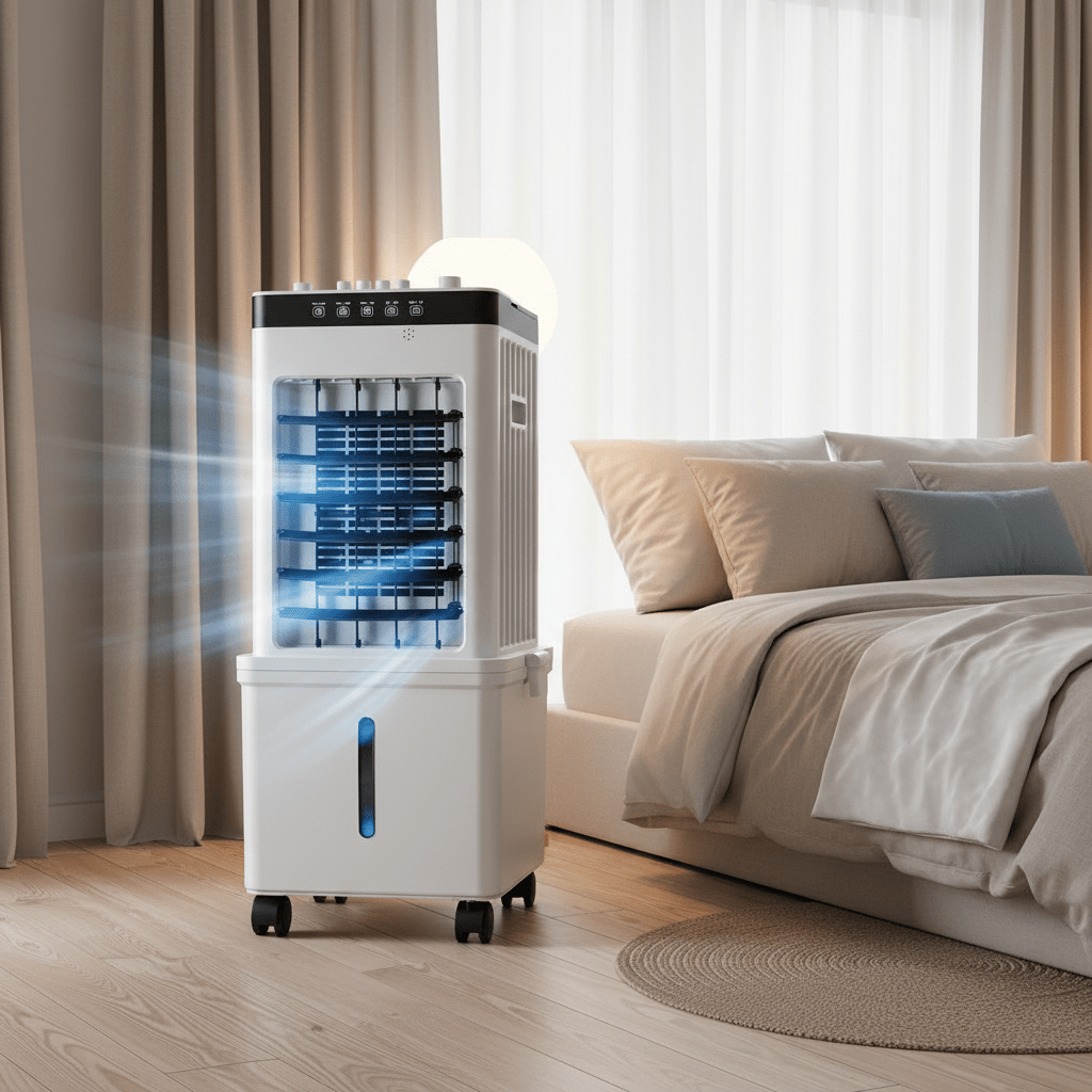 NOVACOOL – 3-in-1 luchtkoeler – ventilator, koeling & bevochtiging in één 0