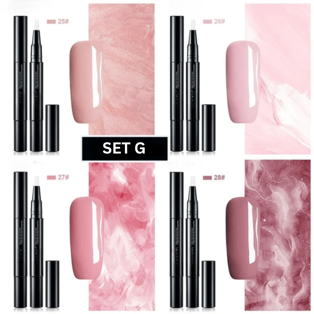 Nagellackstifte | Präzise Nail Art | Lang anhaltende Gel-Farbe | Set mit 4 Stiften Vestragear