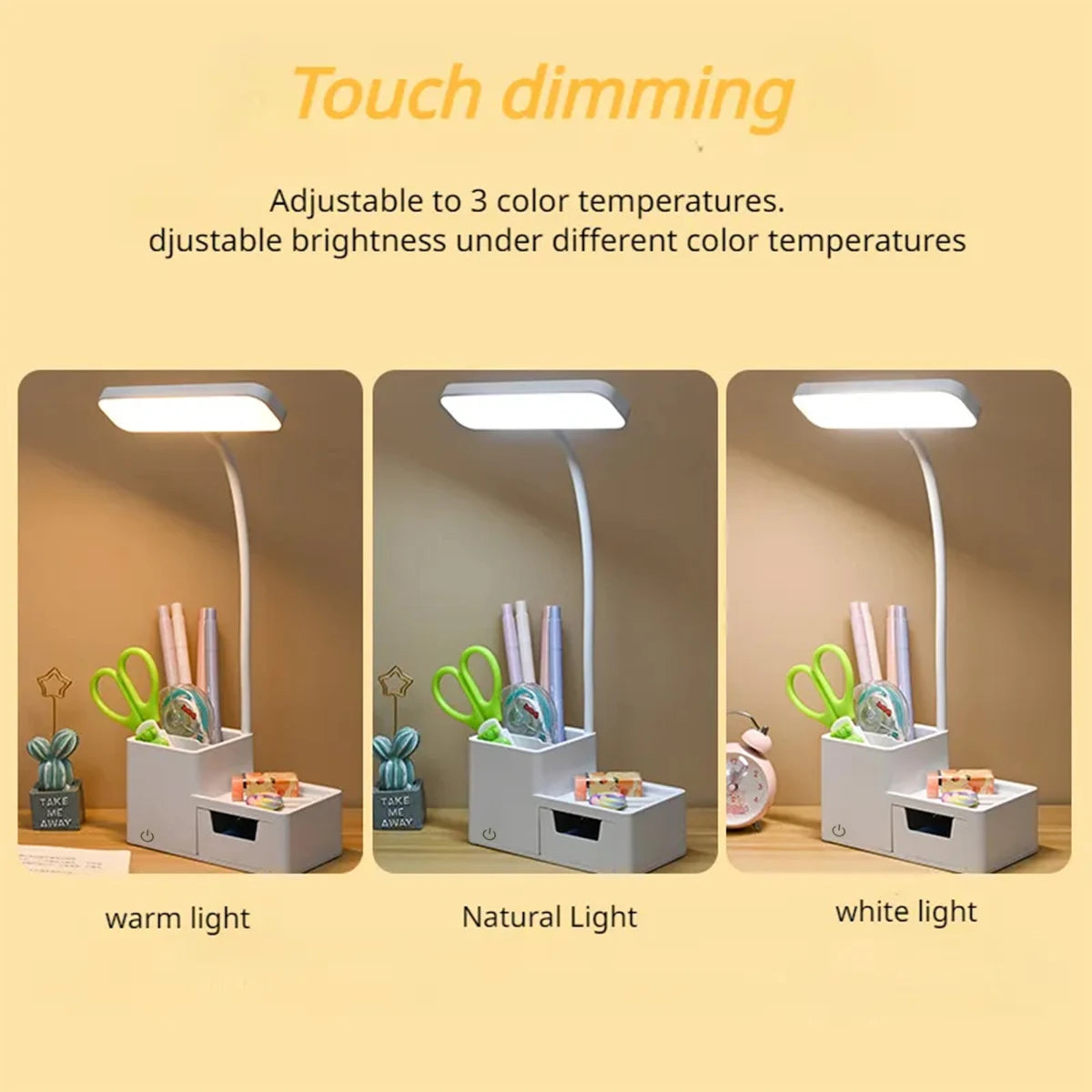 Lumora – Wiederaufladbare LED-Schreibtischlampe 3 Dimmstufen – Touch & faltbar