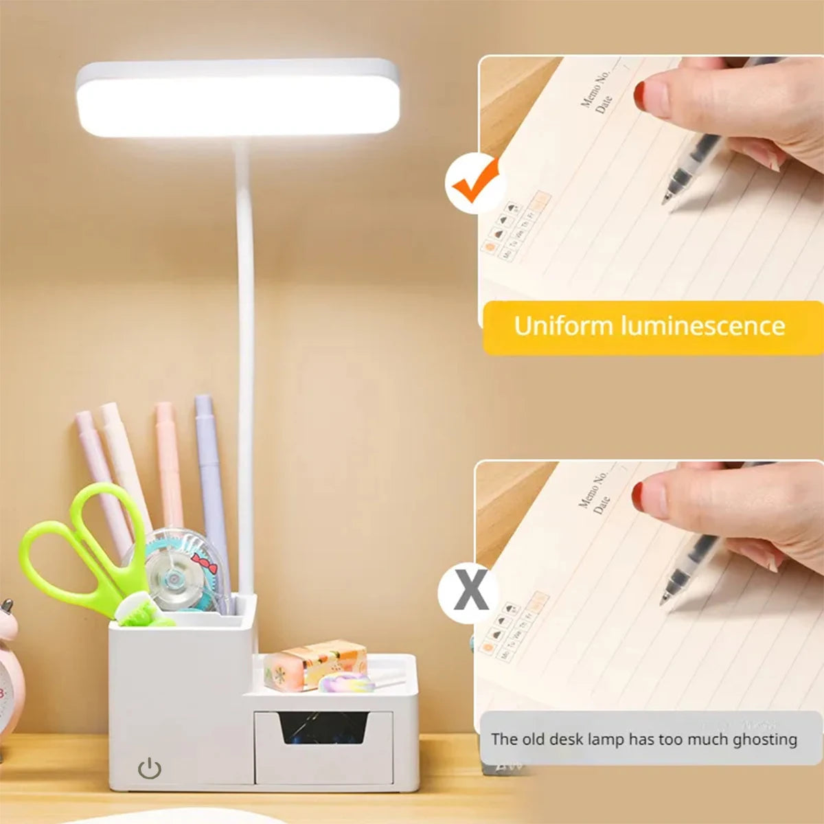 Lumora – Wiederaufladbare LED-Schreibtischlampe 3 Dimmstufen – Touch & faltbar