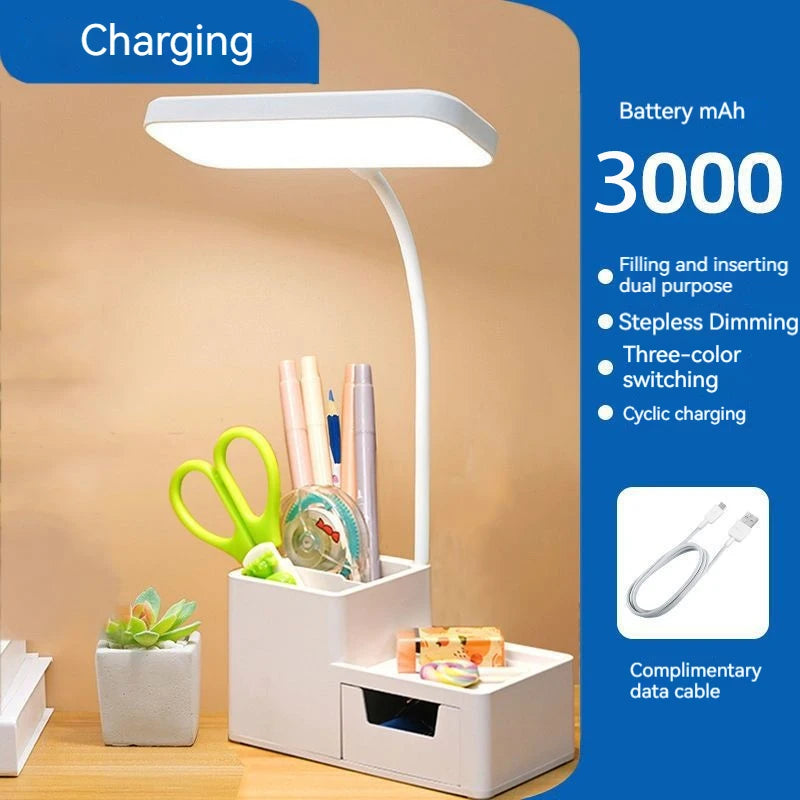 Lumora – Wiederaufladbare LED-Schreibtischlampe 3 Dimmstufen – Touch & faltbar