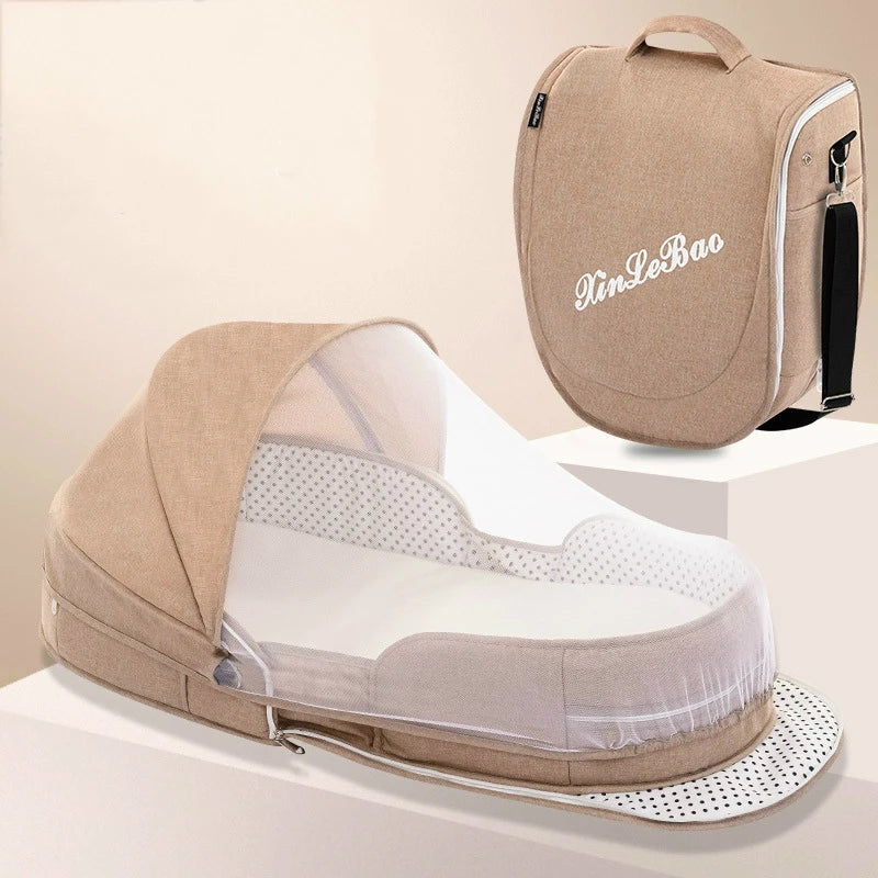 Luvano – Cama de bebé plegable con mosquitera, segura e compacta