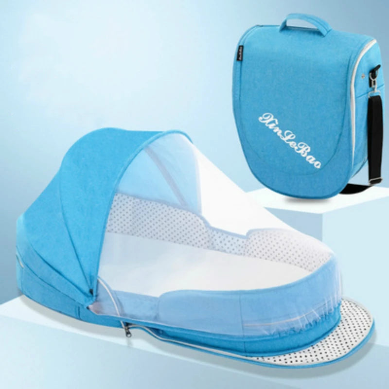 Luvano – Cama de bebé plegable con mosquitera, segura e compacta