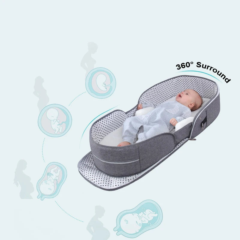Luvano – Cama de bebé plegable con mosquitera, segura e compacta