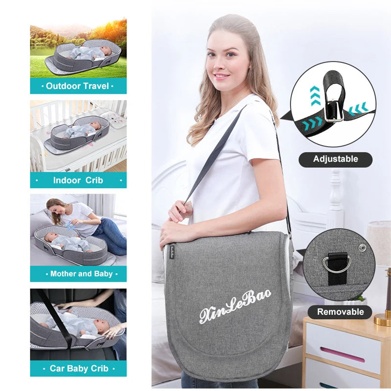 Luvano – Cama de bebé plegable con mosquitera, segura e compacta