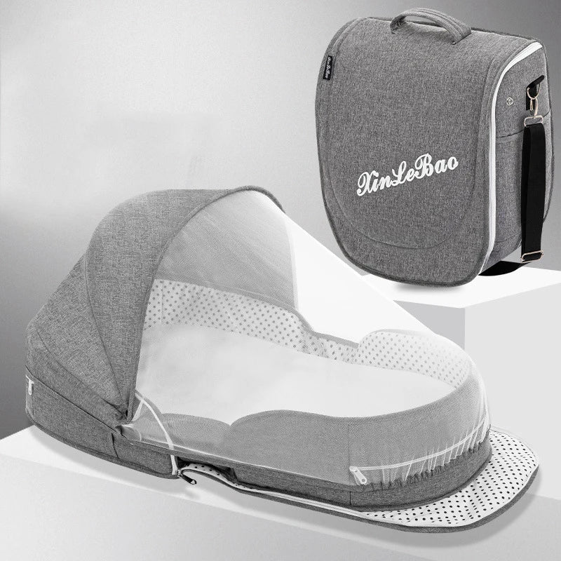 Luvano – Cama de bebé plegable con mosquitera, segura e compacta