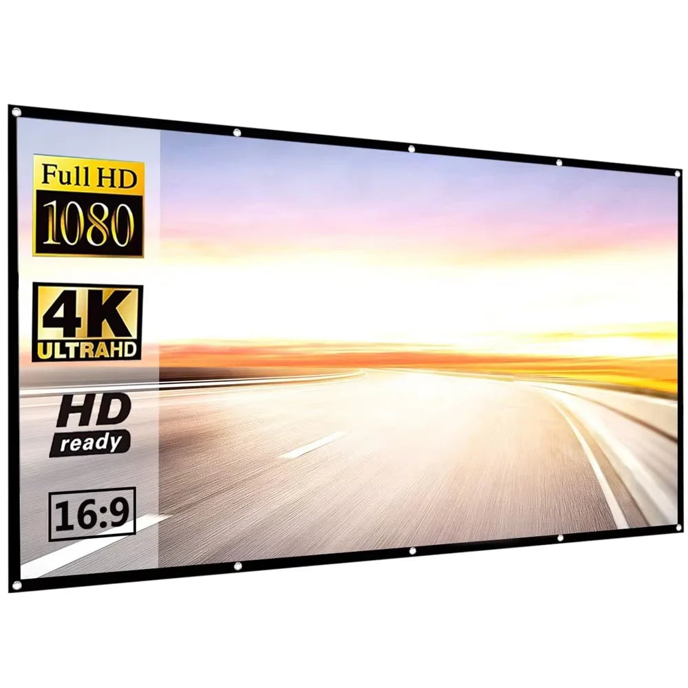 Opvouwbaar Projectiescherm 100 Inch voor Binnen en Buiten, Scherm voor Beamer 16:9 0