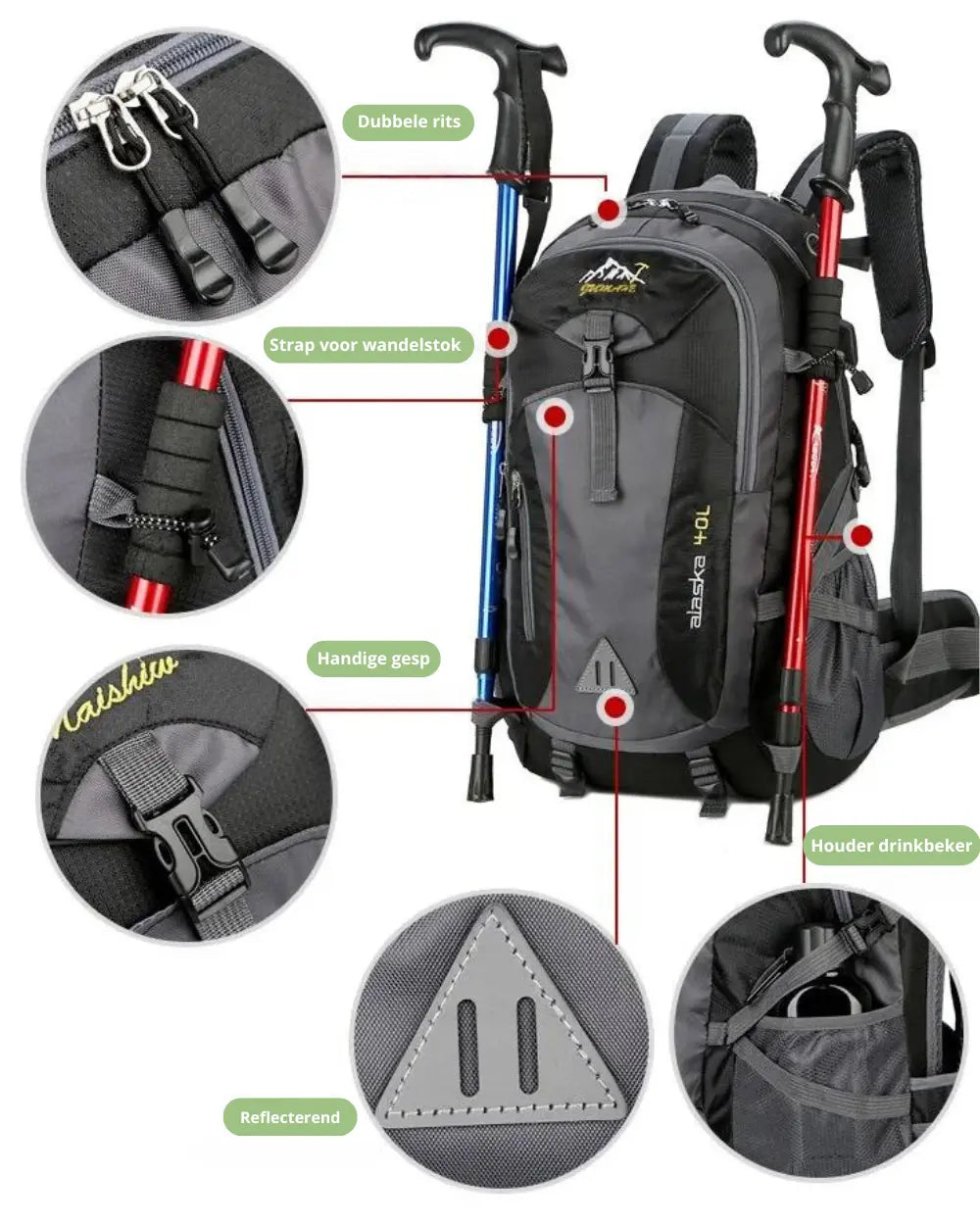 Outdoor Backpack 40L – Waterproof Design with Comfortable Carrying System