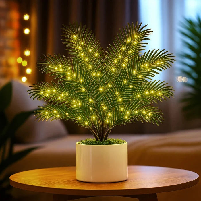 Sfeerlamp palmblad – kunstplant met arecabladeren en warme lichtjes