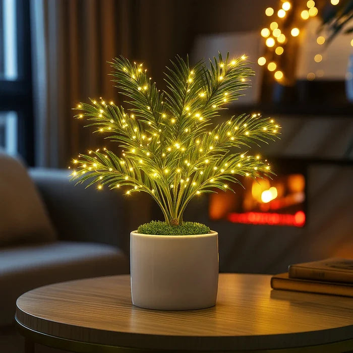 Sfeerlamp palmblad – kunstplant met arecabladeren en warme lichtjes