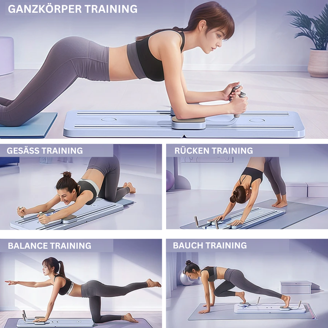 Set de Pilates Reformer – Sistema de entrenamiento compacto con bandas elásticas de resistencia para fitness en casa