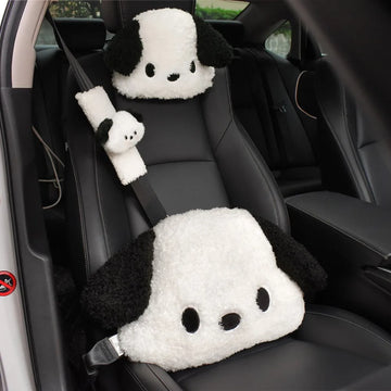Pluche Hoofdsteun en Lendensteun voor Auto – Comfortabel en Schattig Ontwerp 0