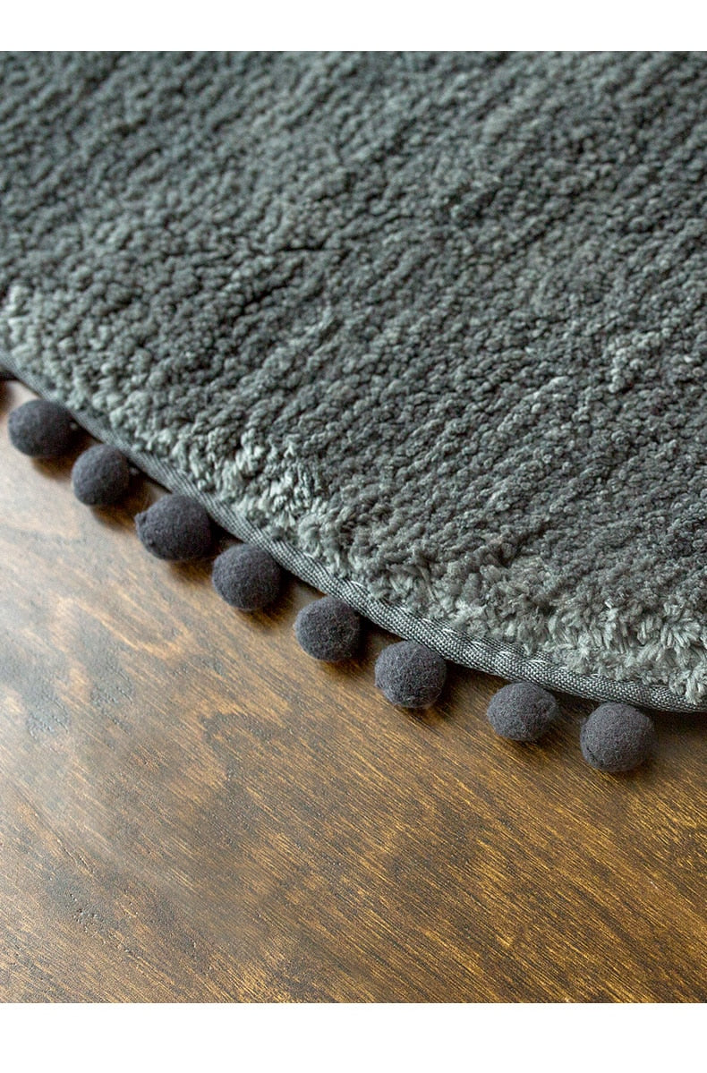 Pomiva – Alfombra oval antideslizante con borde de borlas de poliéster