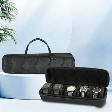 Portable Watch Box for Men - Travel Case Organizer with Anti-Move Storage 0