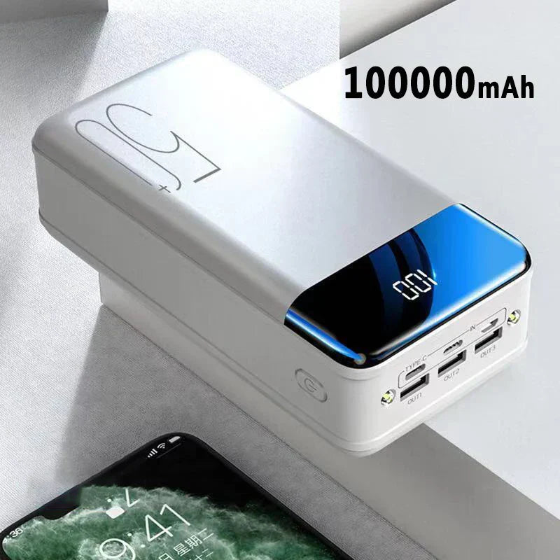 PowerBloc 50k Powerbank 50000 mAh – USB-C Fast Charger for Travel & Emergency