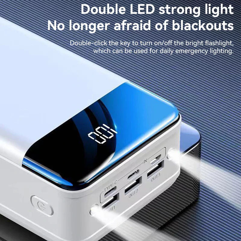 PowerBloc 50k Powerbank 50000 mAh – USB-C Fast Charger for Travel & Emergency