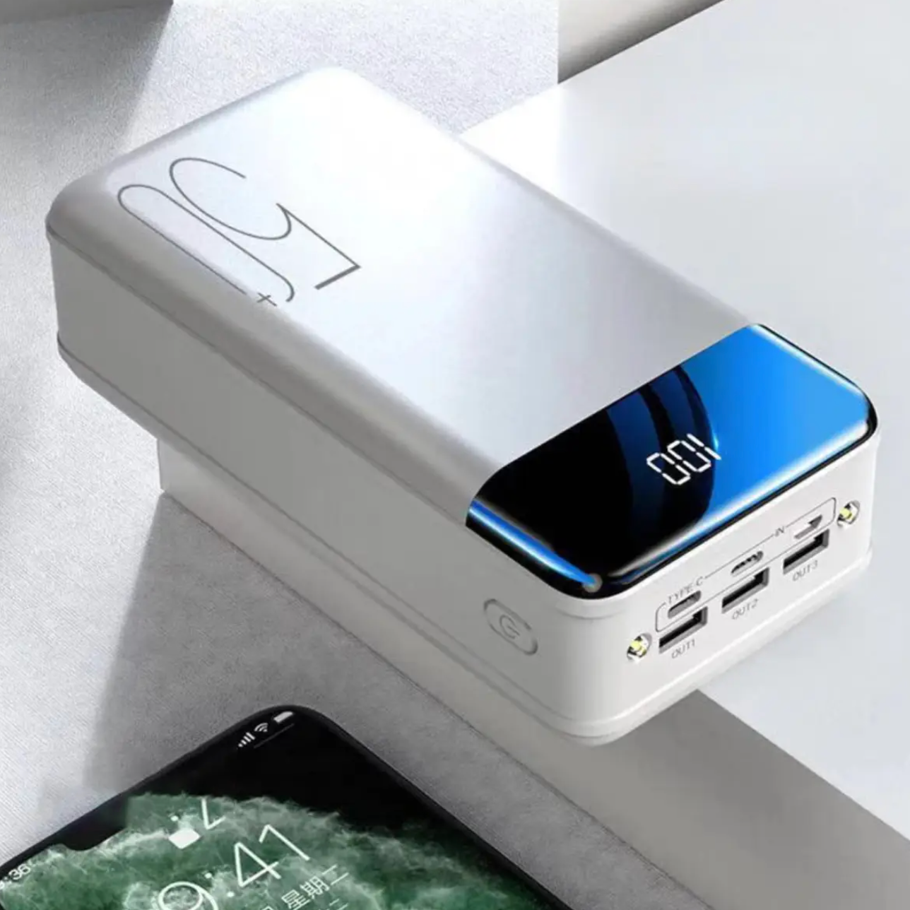 PowerBloc 50k Powerbank 50000 mAh – USB-C Fast Charger for Travel & Emergency
