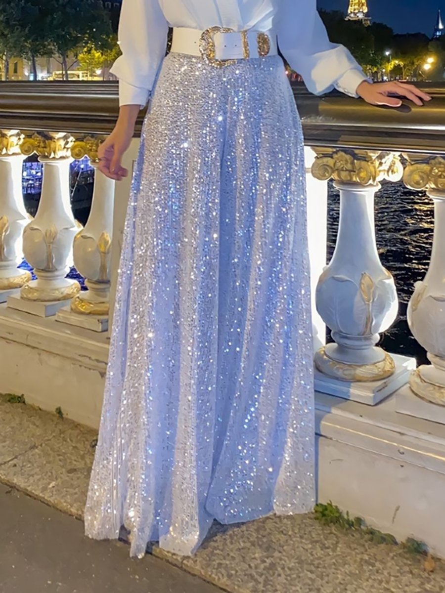 Glitzelle – Vestido de noche para mujer con brillos, tela transpirable para gala o fiesta