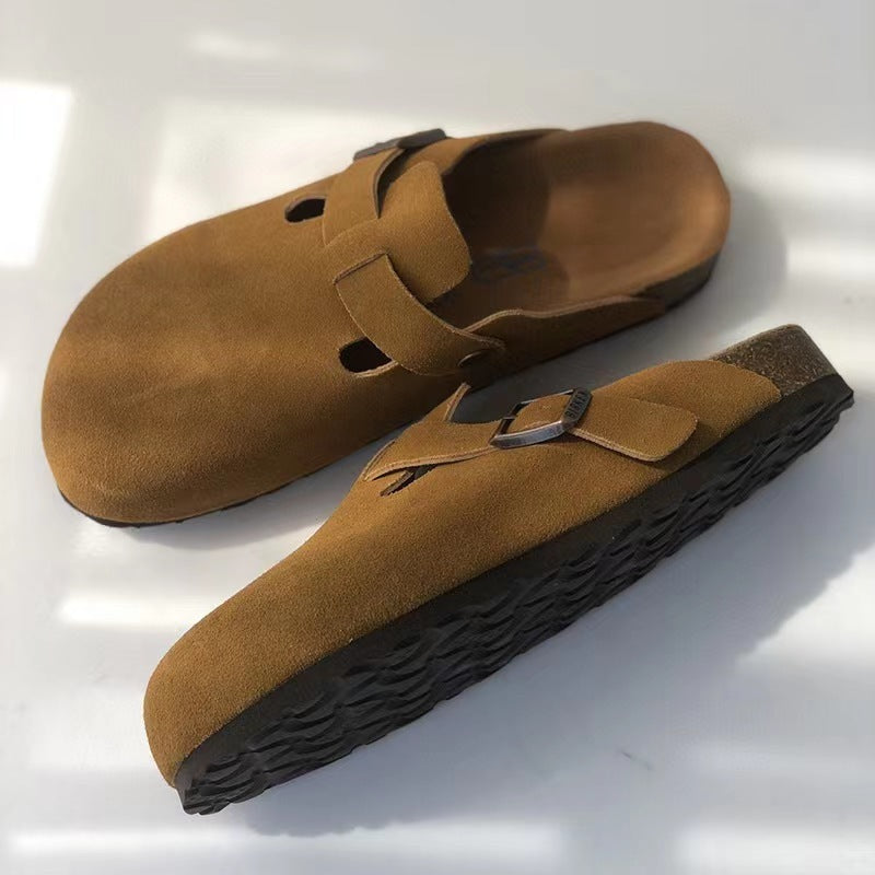 Sola – Sandalias unisex de coiro transpirable con plantilla ergonómica para verán e uso doméstico