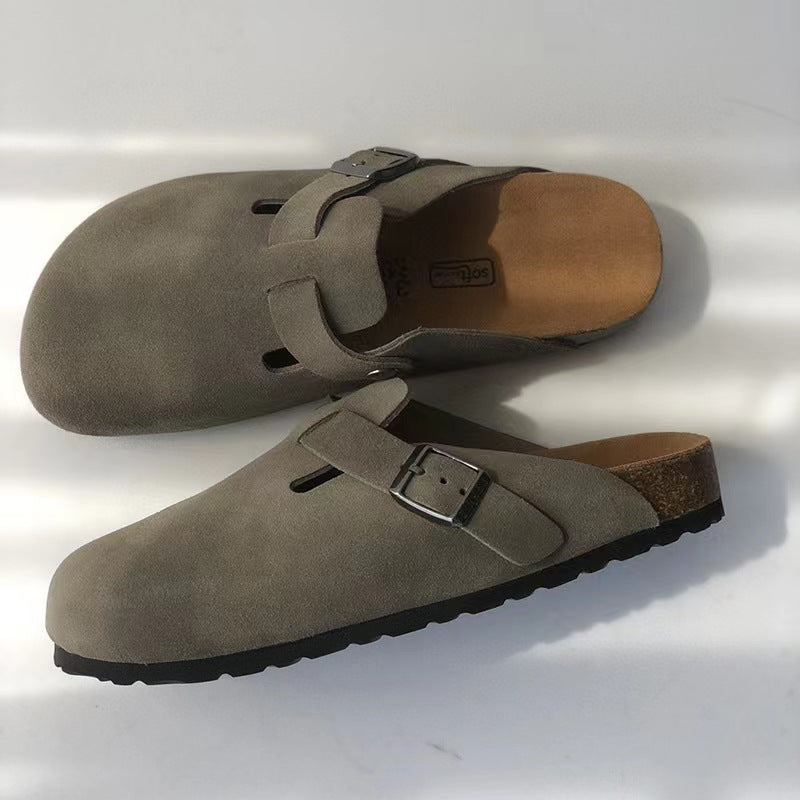Sola – Sandalias unisex de coiro transpirable con plantilla ergonómica para verán e uso doméstico