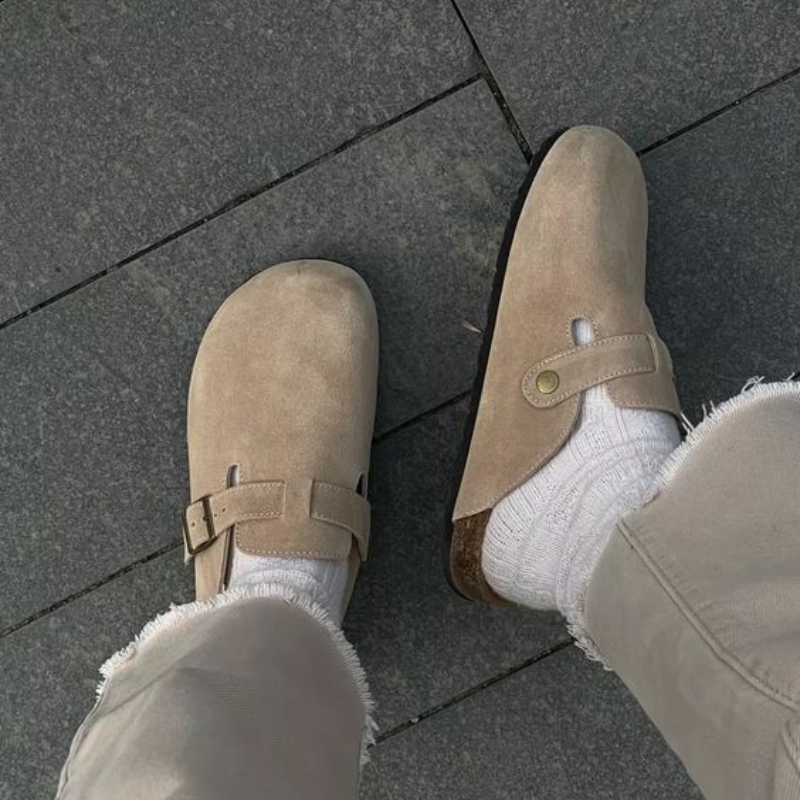 Sola – Sandalias unisex de coiro transpirable con plantilla ergonómica para verán e uso doméstico