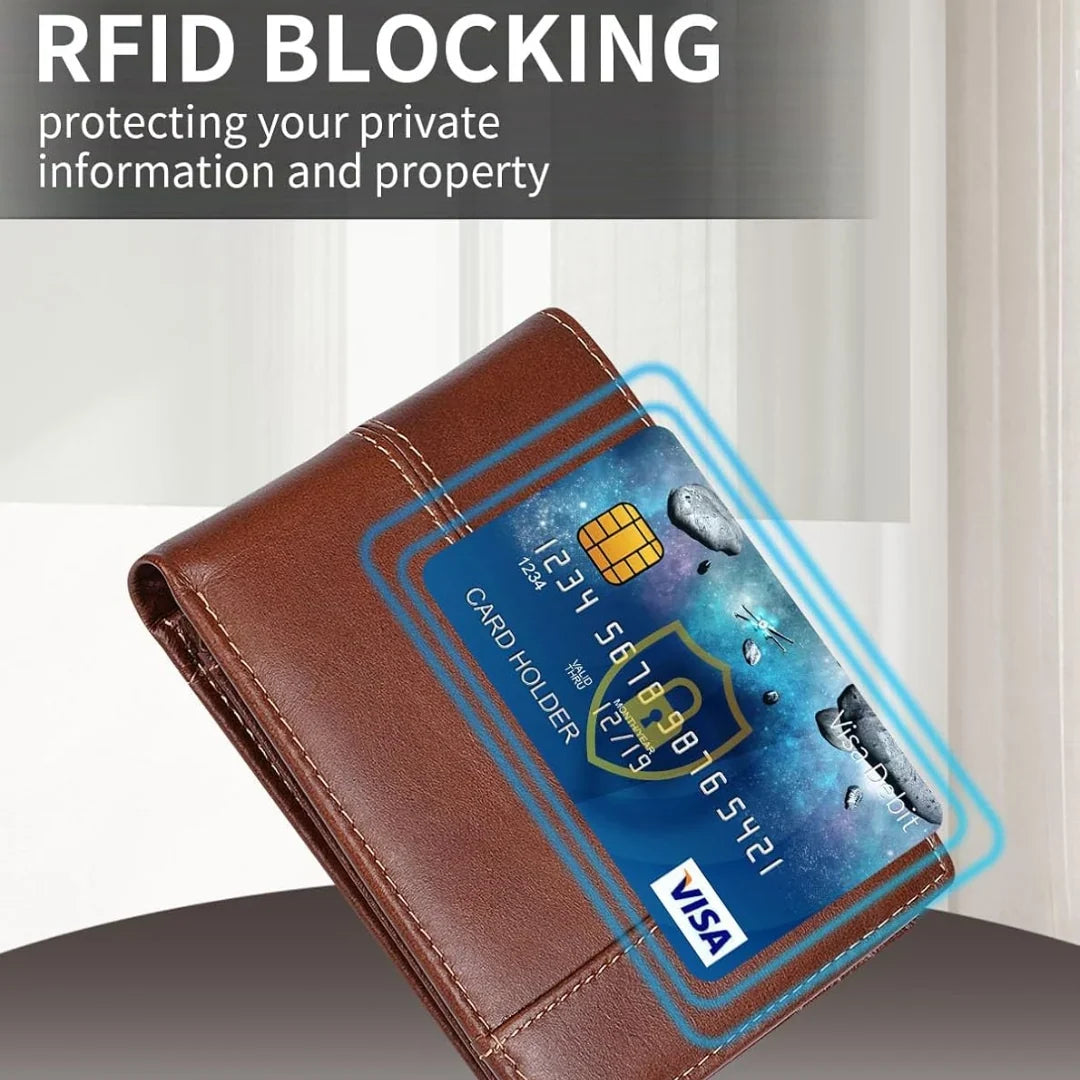 Premium RFID-Blocking Leather Bifold Wallet for Men - SlimArmor 5