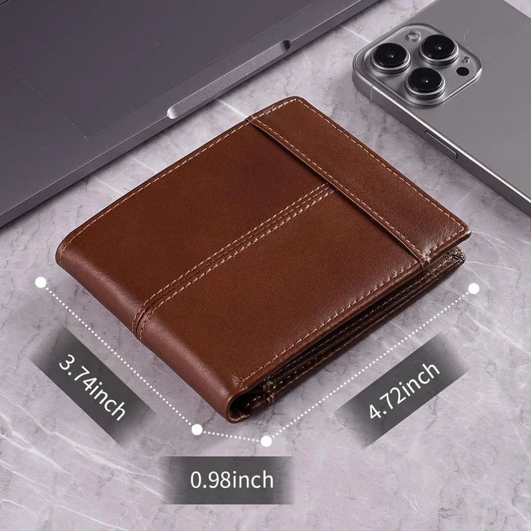 Premium RFID-Blocking Leather Bifold Wallet for Men - SlimArmor 6