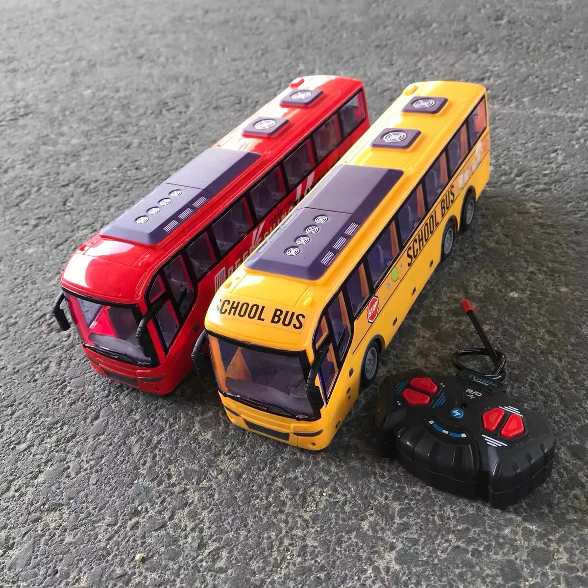 TurboMover – Autobús urbà RC joguina 4 canals, vermell/groc, 31 cm