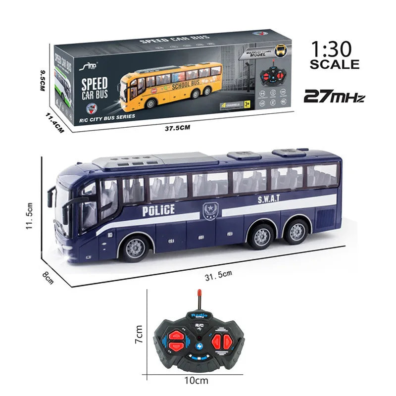 TurboMover – Autobús urbà RC joguina 4 canals, vermell/groc, 31 cm