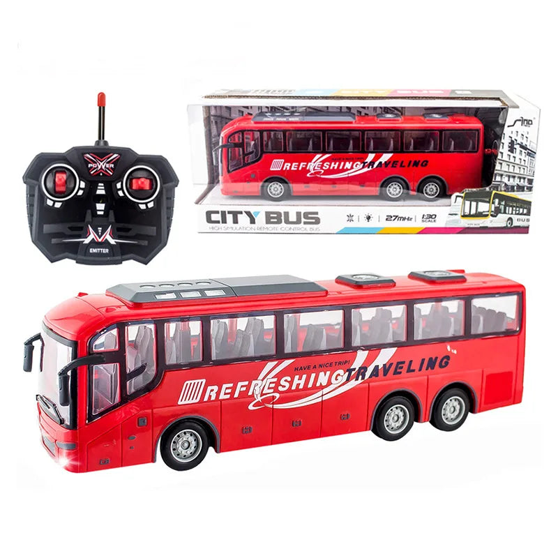 TurboMover – Autobús urbà RC joguina 4 canals, vermell/groc, 31 cm
