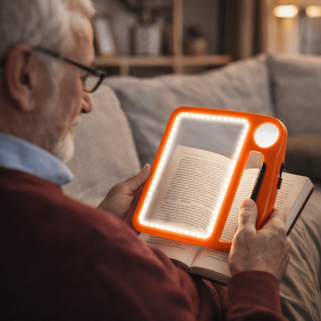 Reading magnifier with light – Hand magnifier with LED lamp and 5x/10x magnification