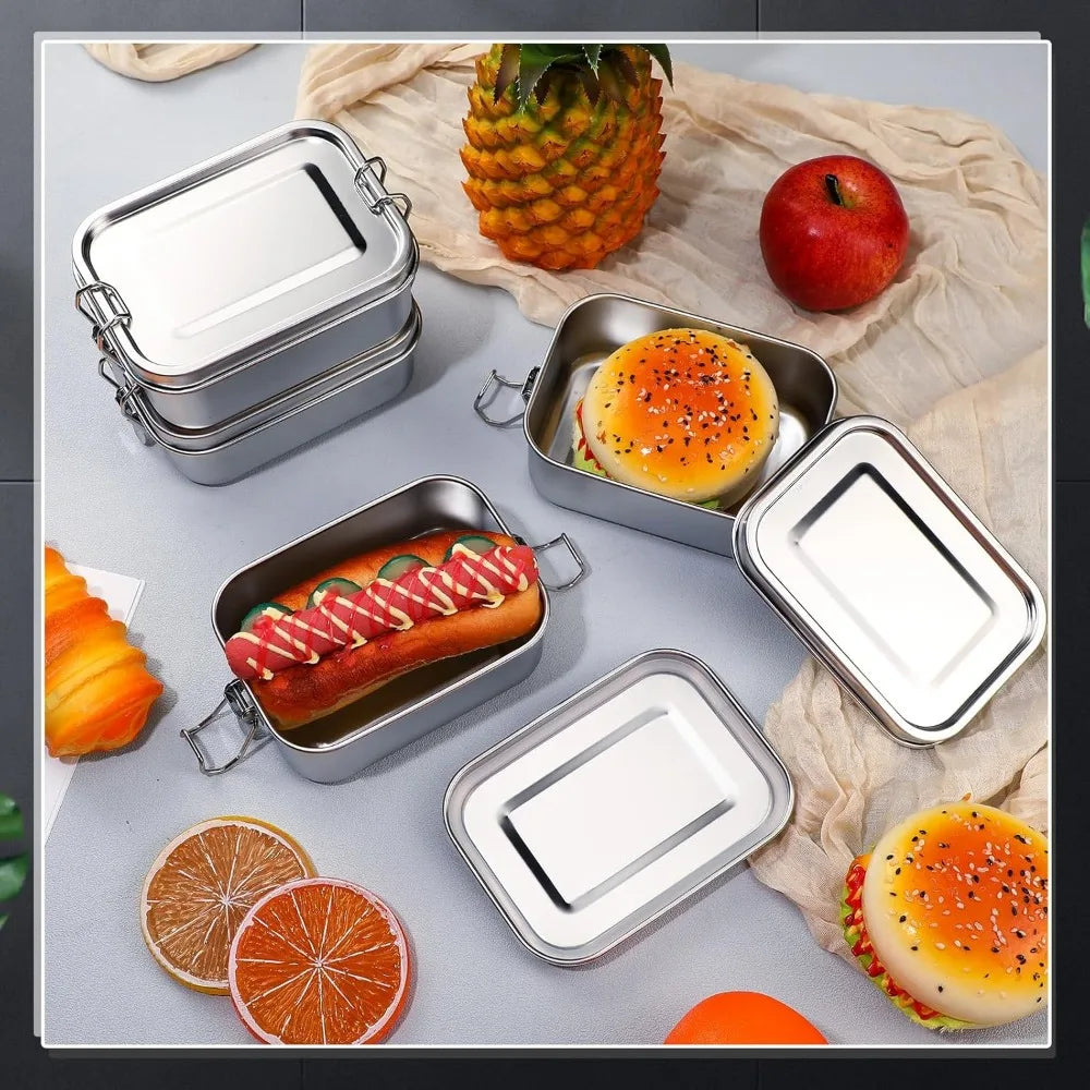 Edelstahl Bento Lunchbox 800ml – Auslaufsicher, Fächer, Spülmaschinenfest