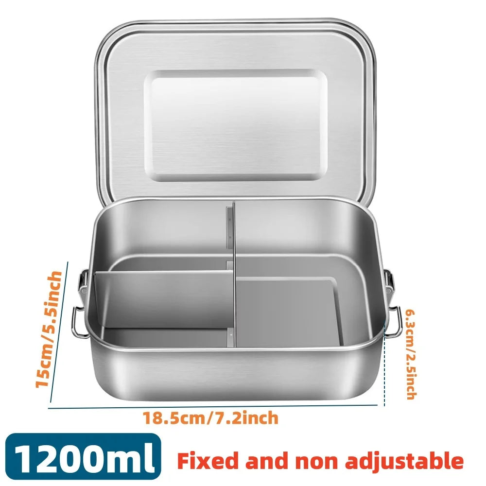 Edelstahl Bento Lunchbox 800ml – Auslaufsicher, Fächer, Spülmaschinenfest