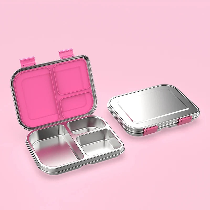 RVS Lunchbox – 975 ml Bentobox met 3 Vakken & Lekwerende Deksel 1