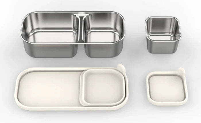 RVS Lunchbox – 975 ml Bentobox met 3 Vakken & Lekwerende Deksel 12