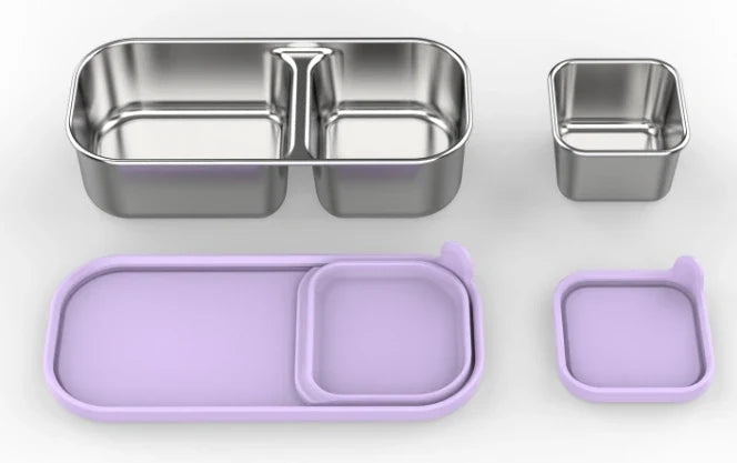 RVS Lunchbox – 975 ml Bentobox met 3 Vakken & Lekwerende Deksel 13