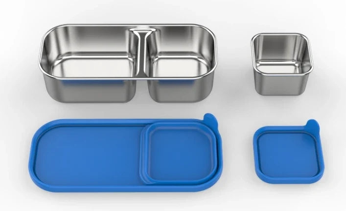RVS Lunchbox – 975 ml Bentobox met 3 Vakken & Lekwerende Deksel 14