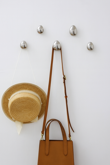 Dropura – Gancho de pared diseño gota de lluvia, cromo, adhesivo o atornillable