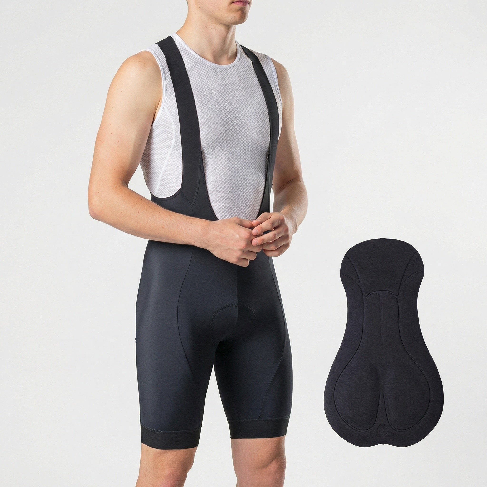 Pantalón de ciclismo para hombre con tirantes – de secado rápido, perneras antideslizantes y tirantes de malla