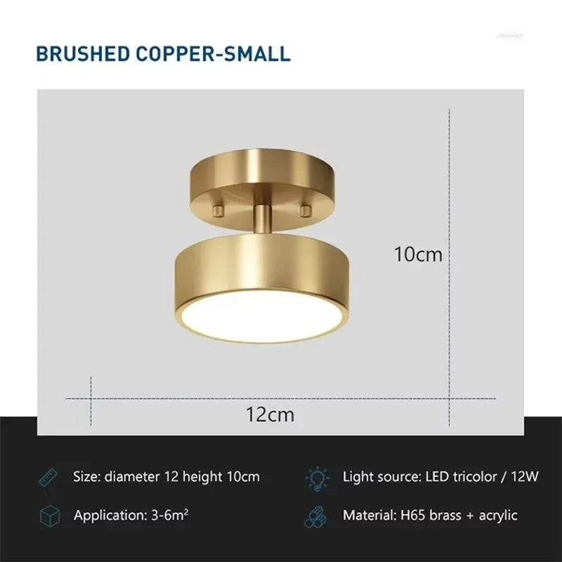 CopperLux – Lámpara de techo LED retro cobre – Diseño compacto y de bajo consumo energético