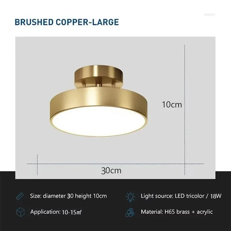 CopperLux – Lámpara de techo LED retro cobre – Diseño compacto y de bajo consumo energético