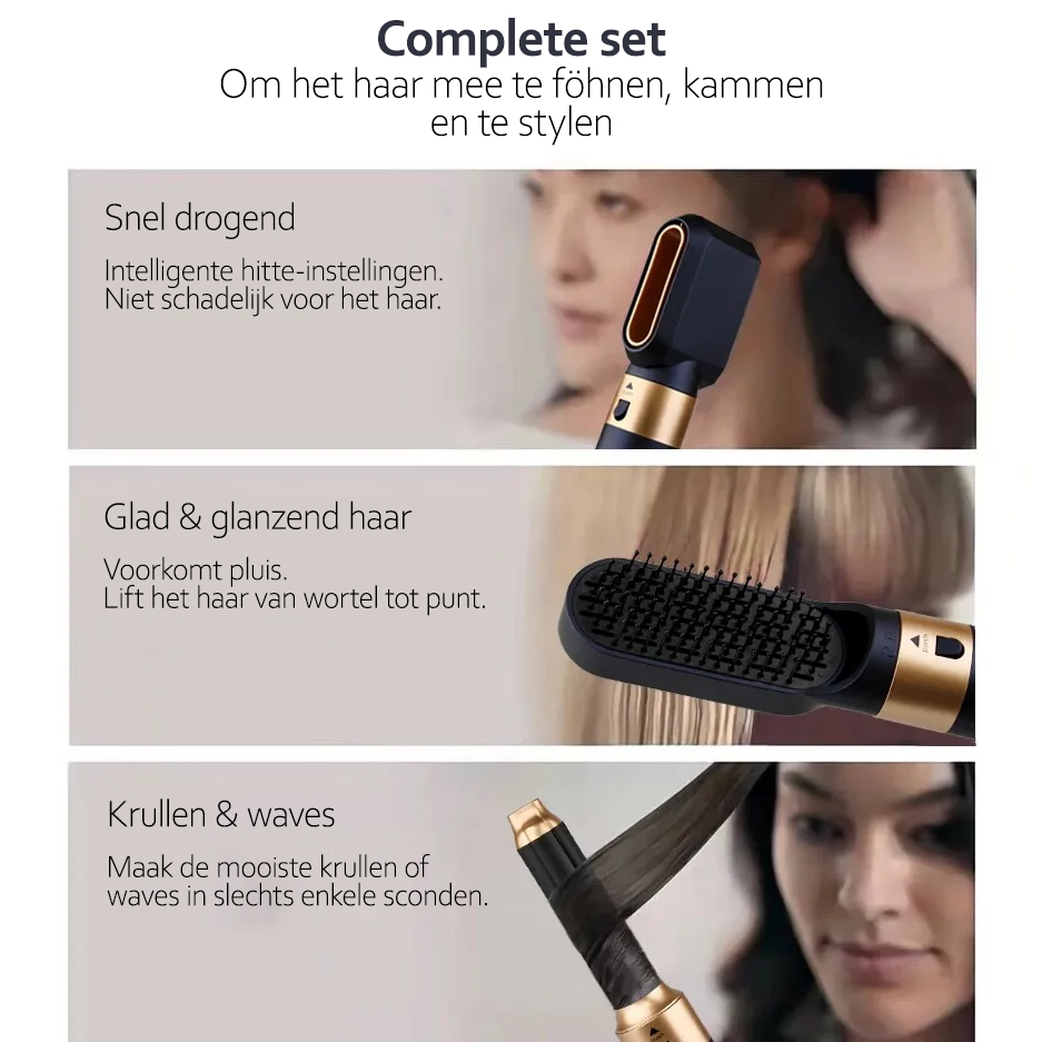 5-in-1 Hair Dryer Brush – Air Styler with 5 Attachments & Ionic Technology