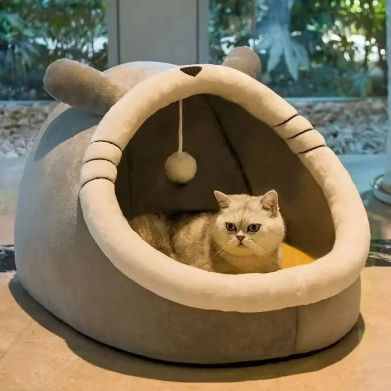 Caseta plegable para gatos – Cama tipo tienda cómoda para gato o perro pequeño