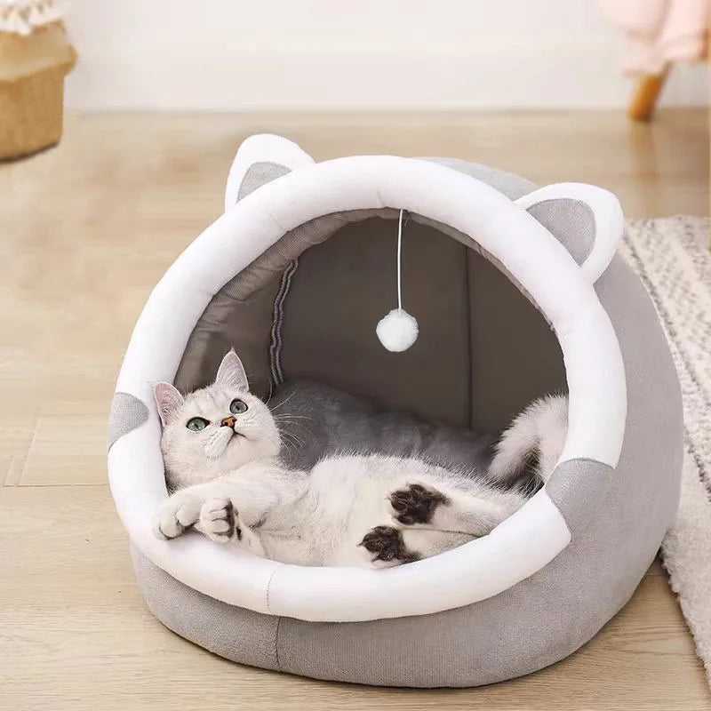 Caseta plegable para gatos – Cama tipo tienda cómoda para gato o perro pequeño