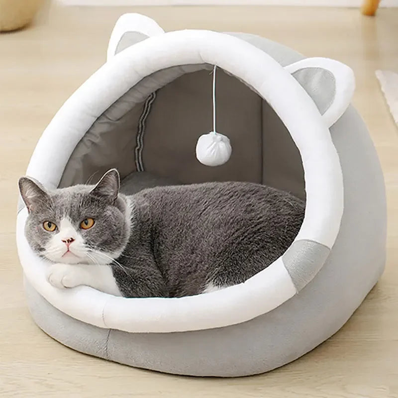Caseta plegable para gatos – Cama tipo tienda cómoda para gato o perro pequeño