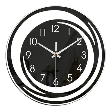 ScandiTime – Schwarze Acryl Wanduhr Leise – Modernes Skandinavisches Design