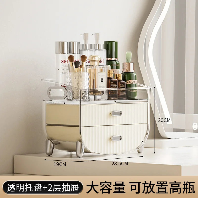 Organizador de cosméticos tipo Lade – Caja de almacenamiento transparente y libre de polvo